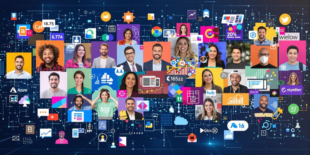 Diverse customer profiles with digital data elements in Azure.