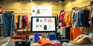 E-commerce device showing personalized product suggestions.