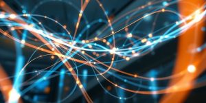 Customer data flowing into a digital interface.